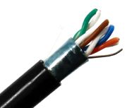 Primus Cable C5CMXE-5364BK- CAT5E Bulk Cable - Shielded, PE Outdoor Jacket, Direct Burial,  Solid BC - Black