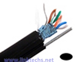 Primus Cable C5CMXSM-3203- CAT5E Shielded STP Outdoor Cable w/ Messenger, 1000‘ Wooden Spool Black